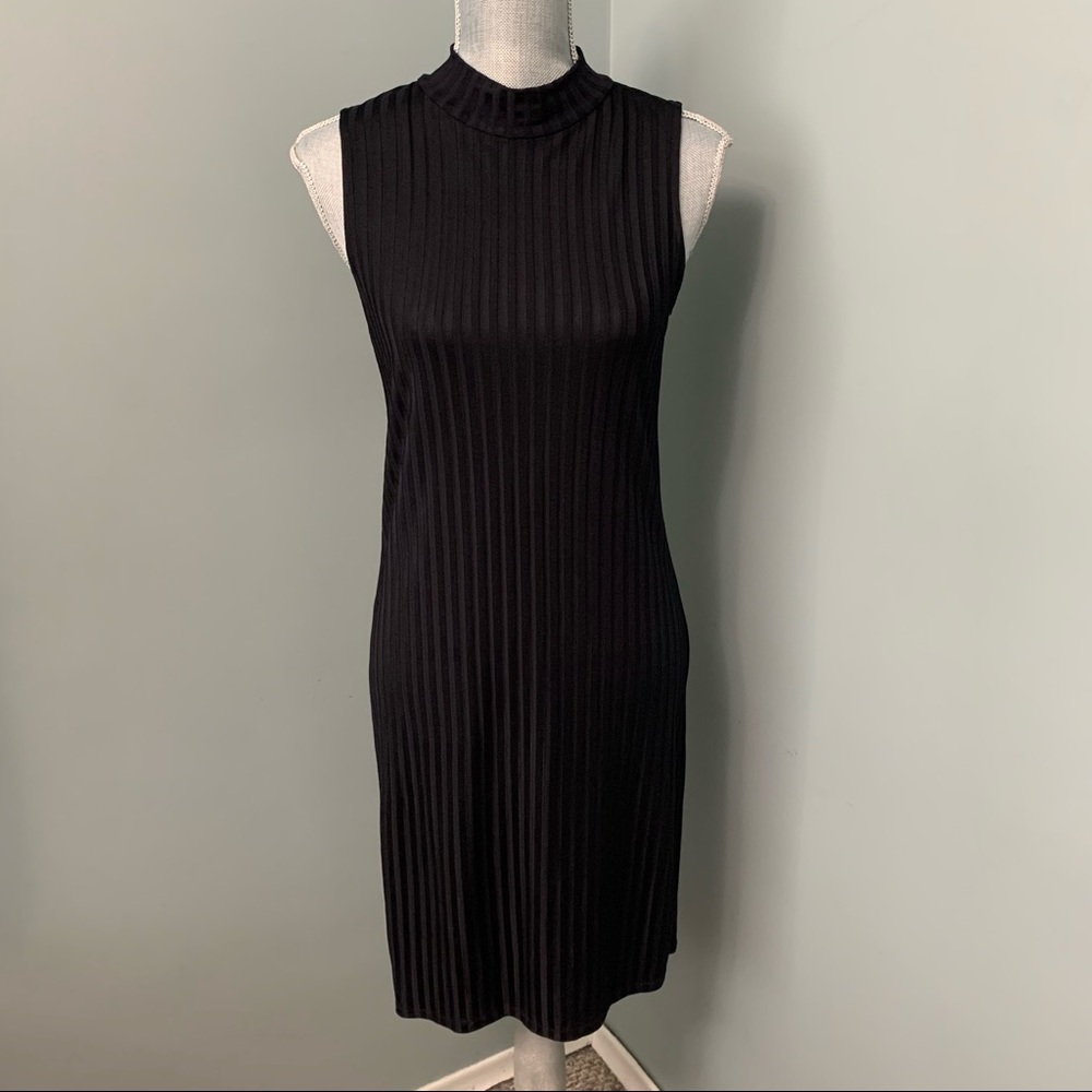 MASSIMO DUTTI Black shift cocktail Dress made Portugal size large wedding